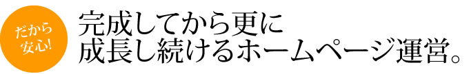 完成してから更に成長し続けるホームページ運営。